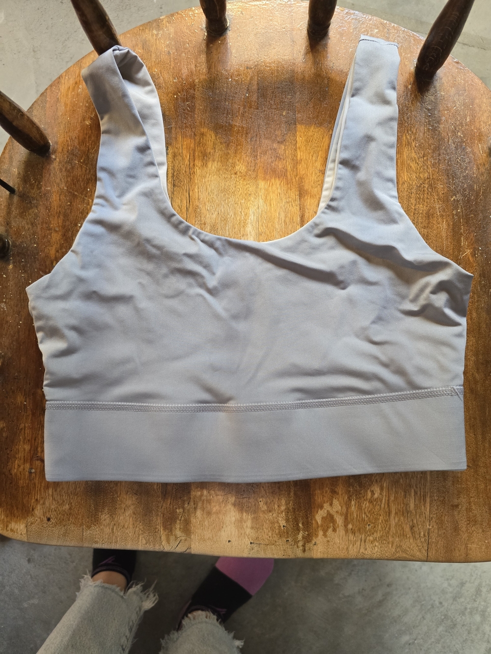 Fabletics Light Gray Seamless Scoop Bralette